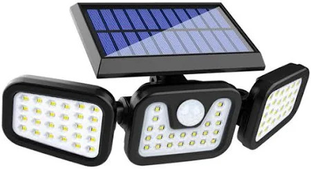 3 Heads 74 LED Solar Security Wall Lights Outdoor Garden Lamp